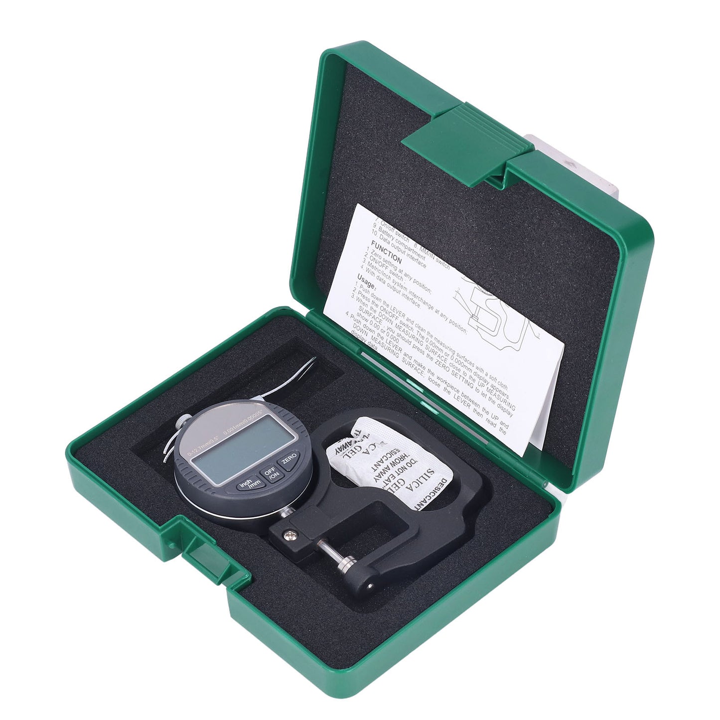 Thickness Gauge LCD Digital Display Micrometer Meter Accurate Measuring Tool for Paper Film 0‑12.7mm