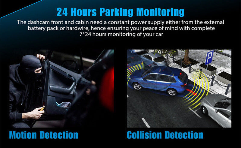 Dash Cam Car HD 1080P Front-Rear-Inside Dual Lens Video Recorder Camera G-Sensor