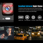 Dash Cam Car HD 1080P Front-Rear-Inside Dual Lens Video Recorder Camera G-Sensor