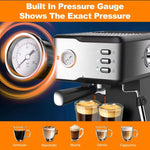 Geek Chef Espresso Machine, Espresso And Cappuccino Latte Maker 20 Bar Coffee Machine Compatible With ESE POD Capsules Filter&Milk Frother Steam Wand, 950W, 1.5L Water Tank, Ban On Amazon