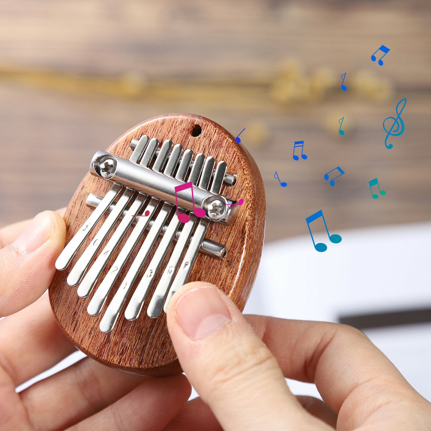 8 Keys Mini Kalimba Thumb Piano Finger Portable Wood Musical Toy Gift For Kids 8 Key Mini Kalimba Thumb Piano With Lanyard Finger Piano Portable Marimba Musical Pendant Gift