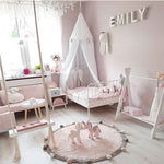 Round Rug Tapete Infantil Nordic Soft Cotton Fluffy Floor Foot Mat Kilim Baby Kids Bedroom Home Living Room Nursery Warm Decor