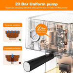 Geek Chef Espresso Machine, Espresso And Cappuccino Latte Maker 20 Bar Coffee Machine Compatible With ESE POD Capsules Filter&Milk Frother Steam Wand, 950W, 1.5L Water Tank, Ban On Amazon