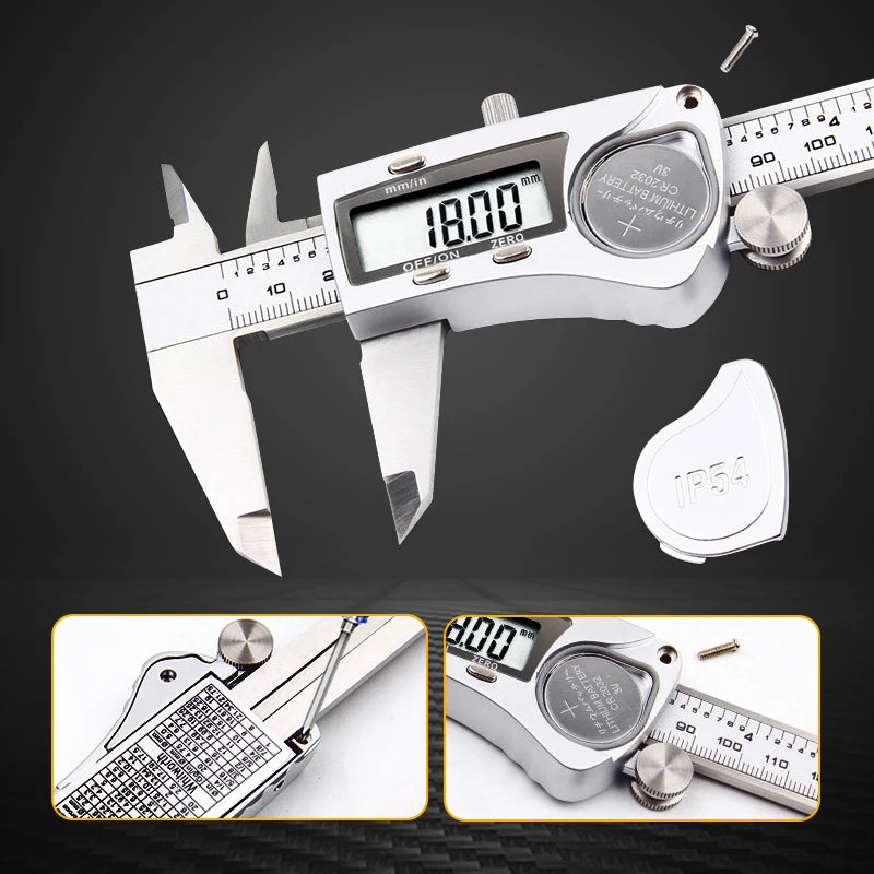 DITRON IP54 Digital Caliper 150mm 6inch Durable Stainless Steel Electronic Measuring Tool 6 Inch Caliper Tool
