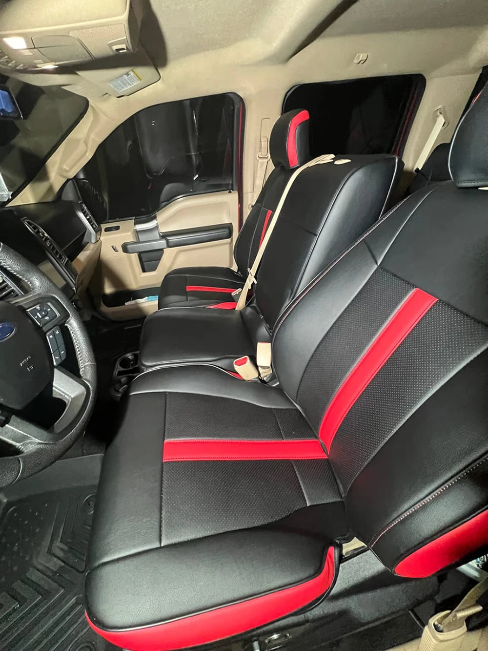 For 2009-2023 Ford F-150 F-250 F-350 F150 F250 F350 Custom Fit Car Accessories Seat Covers 5 Seats Full set Top Quality Leather