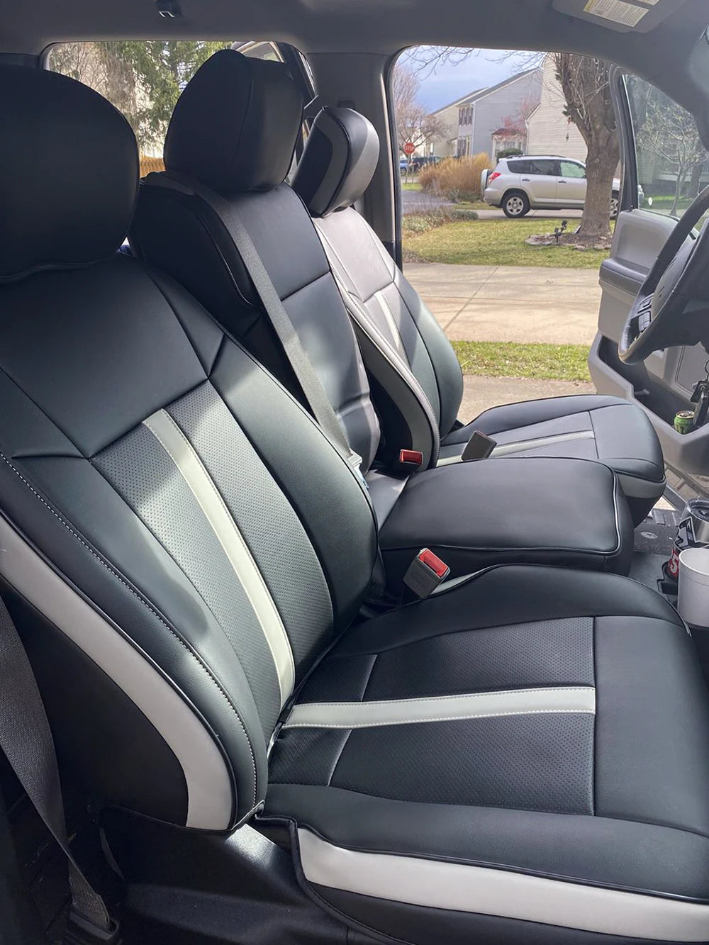 For 2009-2023 Ford F-150 F-250 F-350 F150 F250 F350 Custom Fit Car Accessories Seat Covers 5 Seats Full set Top Quality Leather