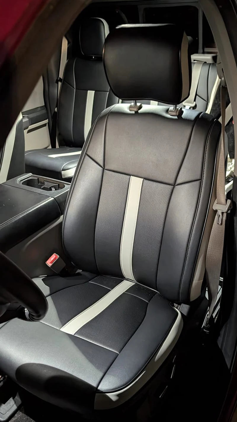 For 2009-2023 Ford F-150 F-250 F-350 F150 F250 F350 Custom Fit Car Accessories Seat Covers 5 Seats Full set Top Quality Leather