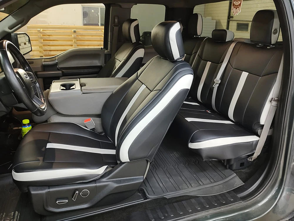 For 2009-2023 Ford F-150 F-250 F-350 F150 F250 F350 Custom Fit Car Accessories Seat Covers 5 Seats Full set Top Quality Leather