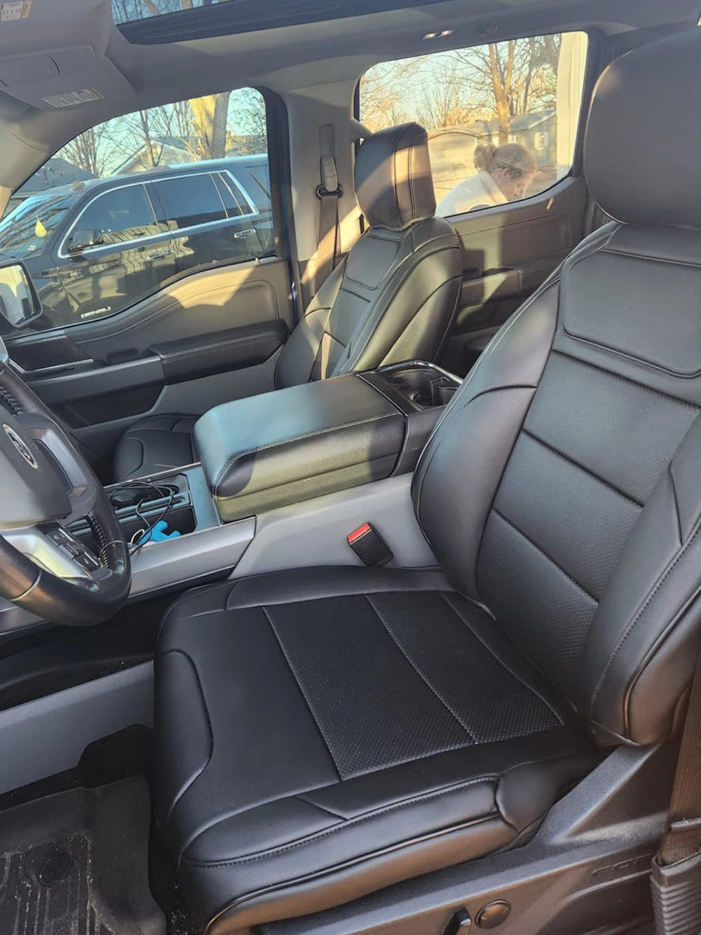 For 2009-2023 Ford F-150 F-250 F-350 F150 F250 F350 Custom Fit Car Accessories Seat Covers 5 Seats Full set Top Quality Leather