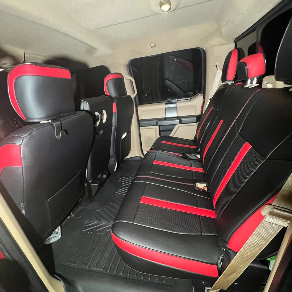 For 2009-2023 Ford F-150 F-250 F-350 F150 F250 F350 Custom Fit Car Accessories Seat Covers 5 Seats Full set Top Quality Leather
