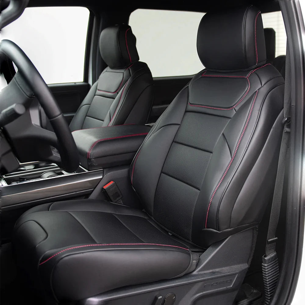 For 2009-2023 Ford F-150 F-250 F-350 F150 F250 F350 Custom Fit Car Accessories Seat Covers 5 Seats Full set Top Quality Leather