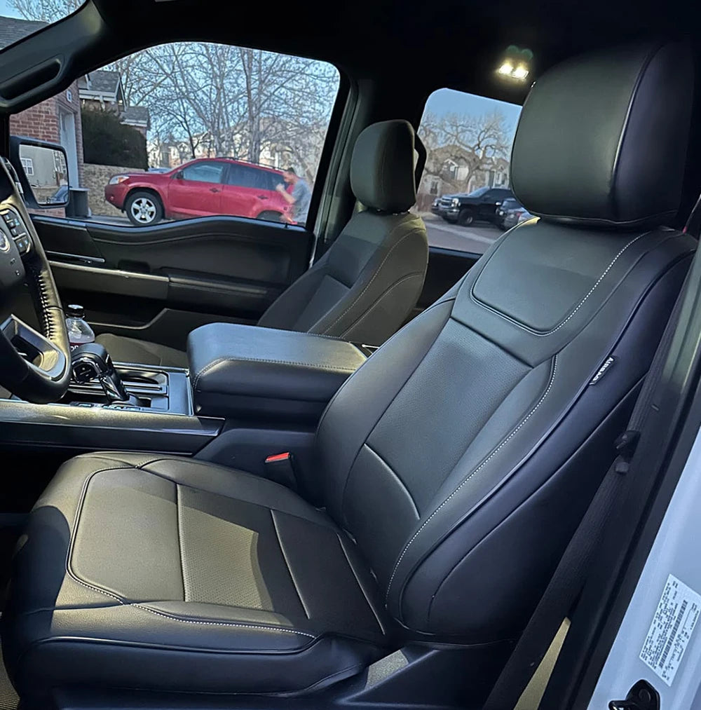 For 2009-2023 Ford F-150 F-250 F-350 F150 F250 F350 Custom Fit Car Accessories Seat Covers 5 Seats Full set Top Quality Leather