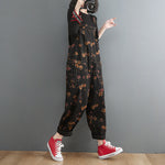 Summer Lean Print Jean Suspenders For Women