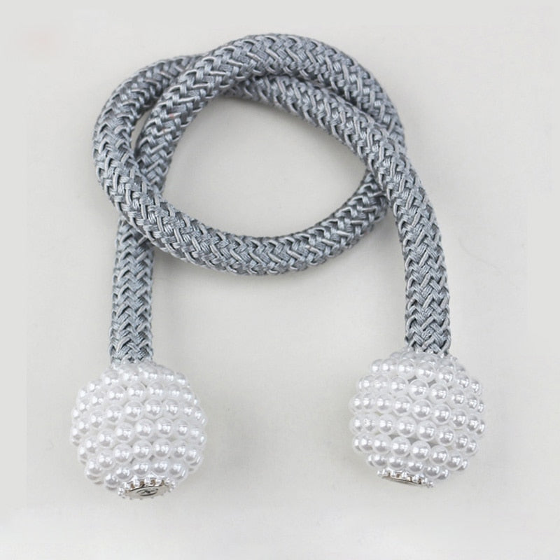 Magnetic Curtain Clip Room Accessories Pearl Ball Curtains Holder Buckle Rope Tieback Home Decor Hanging Ball Tie Back Holdback