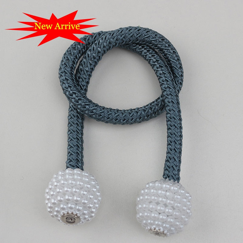 Magnetic Curtain Clip Room Accessories Pearl Ball Curtains Holder Buckle Rope Tieback Home Decor Hanging Ball Tie Back Holdback