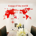 Solid Acrylic Wall Sticker World Map Decals For Living Room 3D Wall Decals Sofa Backgroud Mural Large Wallpaper For Home Decor