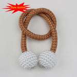 Magnetic Curtain Clip Room Accessories Pearl Ball Curtains Holder Buckle Rope Tieback Home Decor Hanging Ball Tie Back Holdback