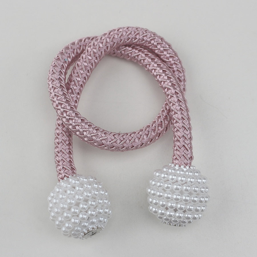 Magnetic Curtain Clip Room Accessories Pearl Ball Curtains Holder Buckle Rope Tieback Home Decor Hanging Ball Tie Back Holdback