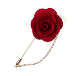 Korean Bridegroom Wedding Brooches Cloth Art Hand-made Rose Flower Brooch Lapel Pin Badge Tassel Chain Men&#39;s Suit Accessories