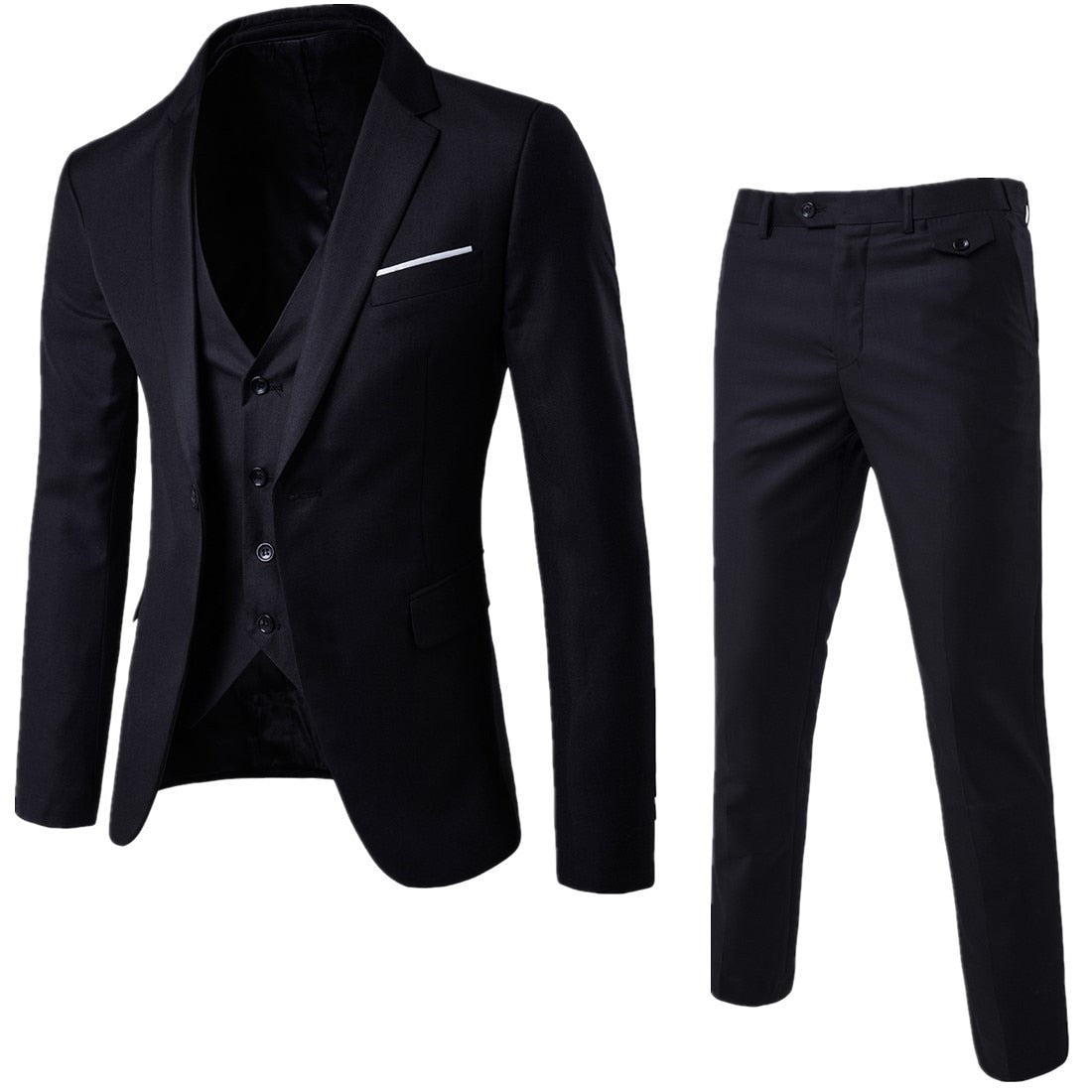 Spring Summer Groomsmen Male Two-piece Full Men&#39;s Suit Set Casual Wedding Nightclub Slim Fit Black Blazer for Men Free Shipping