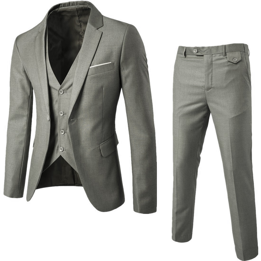 Spring Summer Groomsmen Male Two-piece Full Men&#39;s Suit Set Casual Wedding Nightclub Slim Fit Black Blazer for Men Free Shipping