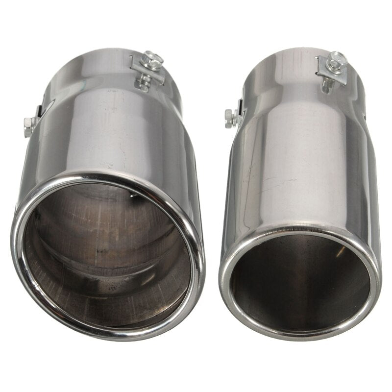 Exhaust Pipe Tip Car Auto Muffler Steel Stainless Trim Tail Tube Auto Replacement Parts Exhaust Systems Mufflers Vehicle Chrome