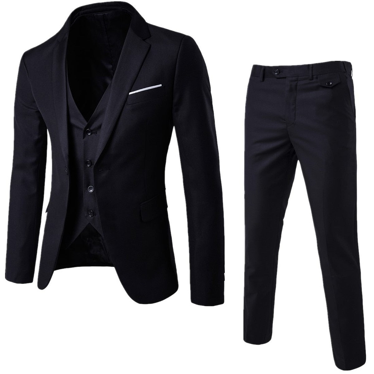 Spring Summer Groomsmen Male Two-piece Full Men&#39;s Suit Set Casual Wedding Nightclub Slim Fit Black Blazer for Men Free Shipping